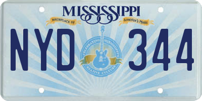 MS license plate NYD344