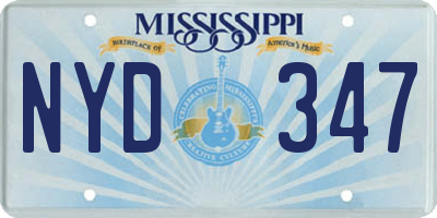 MS license plate NYD347