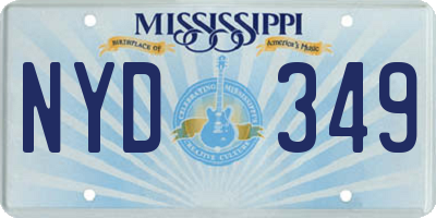 MS license plate NYD349
