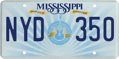 MS license plate NYD350