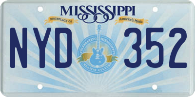 MS license plate NYD352