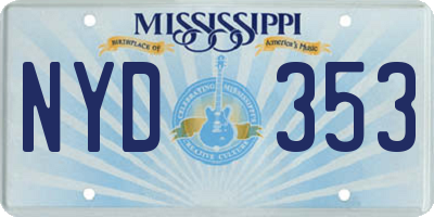 MS license plate NYD353