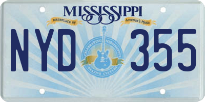 MS license plate NYD355