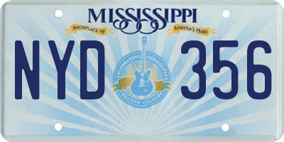 MS license plate NYD356