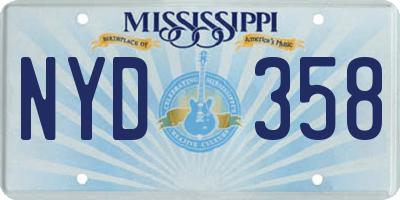 MS license plate NYD358