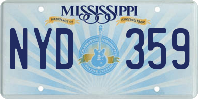 MS license plate NYD359