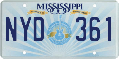 MS license plate NYD361