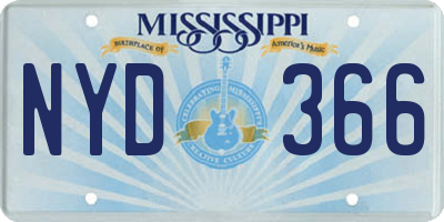 MS license plate NYD366