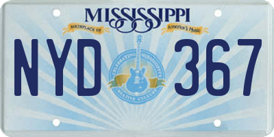 MS license plate NYD367