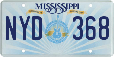 MS license plate NYD368