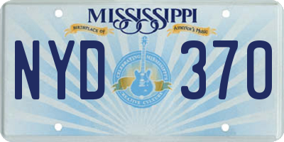 MS license plate NYD370