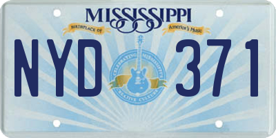 MS license plate NYD371