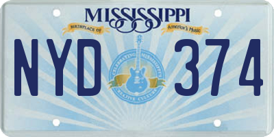 MS license plate NYD374