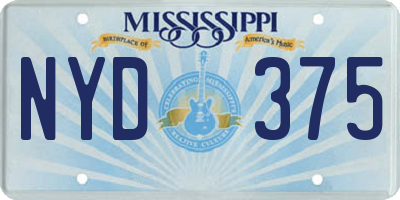 MS license plate NYD375