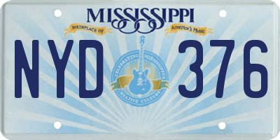 MS license plate NYD376