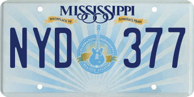 MS license plate NYD377