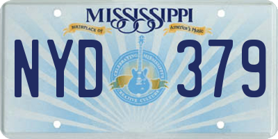 MS license plate NYD379