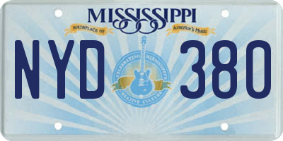 MS license plate NYD380