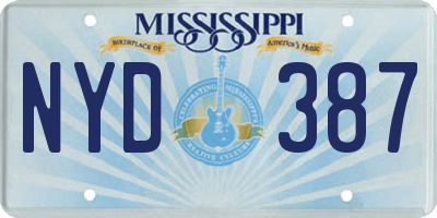 MS license plate NYD387