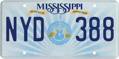 MS license plate NYD388