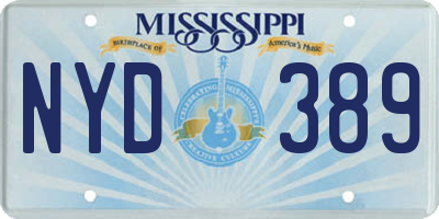 MS license plate NYD389