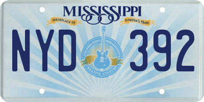 MS license plate NYD392