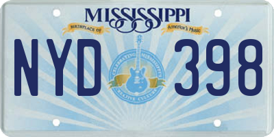 MS license plate NYD398