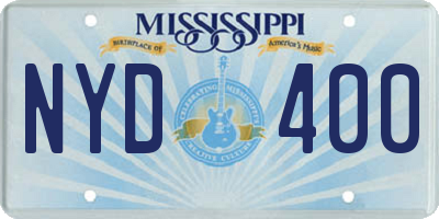 MS license plate NYD400