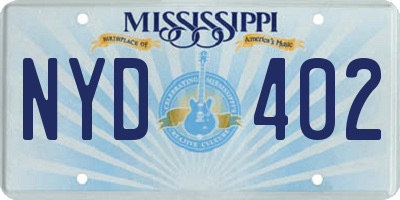 MS license plate NYD402
