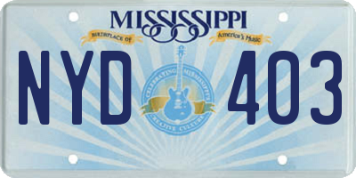MS license plate NYD403