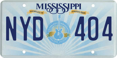 MS license plate NYD404