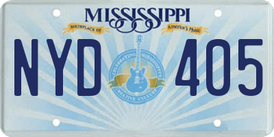 MS license plate NYD405