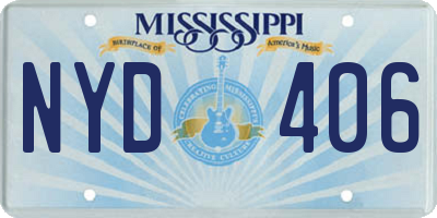 MS license plate NYD406