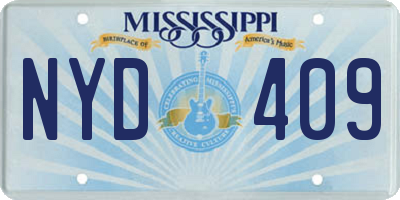 MS license plate NYD409