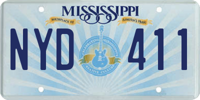 MS license plate NYD411