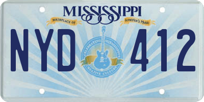 MS license plate NYD412