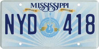 MS license plate NYD418