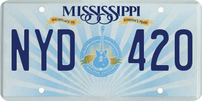 MS license plate NYD420