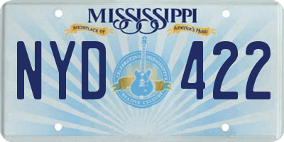 MS license plate NYD422