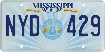 MS license plate NYD429