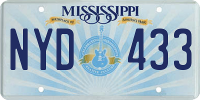 MS license plate NYD433