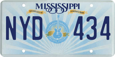 MS license plate NYD434