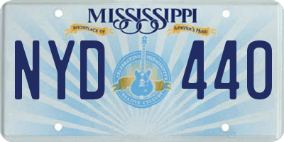 MS license plate NYD440