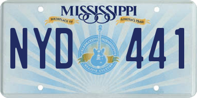 MS license plate NYD441