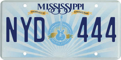 MS license plate NYD444