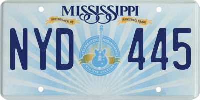 MS license plate NYD445