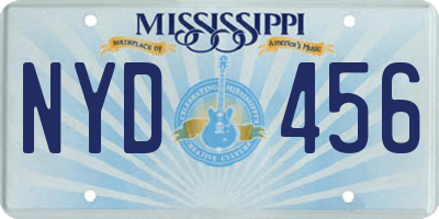 MS license plate NYD456