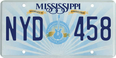 MS license plate NYD458