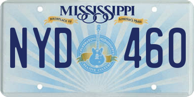 MS license plate NYD460
