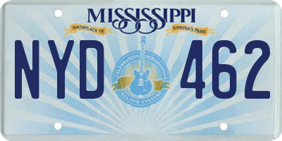 MS license plate NYD462